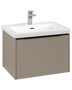 Villeroy und Boch Subway 3. 1930 vanity unit C575L1VM 62.2x42.9x47.8cm, with LED / handle Volcano black, taupe