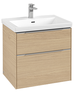 Villeroy und Boch Subway 3.0 Waschtisch-Unterschrank C57600VJ 62,2x57,6x47,8cm, ohne LED/Griff Aluminium glänzend, nordic oak