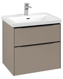 Villeroy und Boch Subway 3.0 Waschtisch-Unterschrank C57601VM 62,2x57,6x47,8cm, ohne LED/Griff Volcano black, taupe