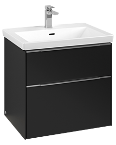 Villeroy und Boch Subway 3. 1930 vanity unit C576L0VL 62.2x57.6x47.8cm, with LED / handle aluminum glossy, volcano black