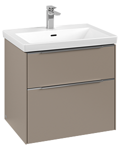 Villeroy und Boch Subway 3. 1930 vanity unit C576L0VM 62.2x57.6x47.8cm, with LED / handle aluminum glossy, taupe