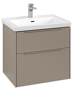 Villeroy und Boch Subway 3. 1930 vanity unit C576L2VM 62.2x57.6x47.8cm, with LED / handle monochrome, taupe