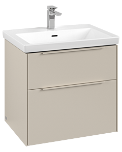 Villeroy und Boch Subway 3. 1930 vanity unit C576L2VN 62.2x57.6x47.8cm, with LED / handle monochrome, cashmere gray