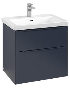 Villeroy und Boch Subway 3.0 Waschtisch-Unterschrank C576L2VQ 62,2x57,6x47,8cm, mit LED/Griff monochrom, marine blue