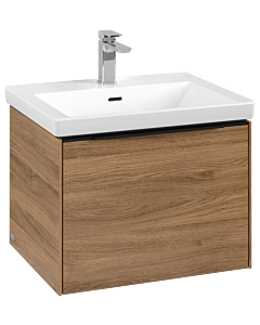 Villeroy und Boch Subway 3. 1930 vanity unit C577L1RH 57.2x42.9x47.8cm, with LED / handle Volcano black, kansas oak