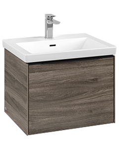 Villeroy und Boch Subway 3.0 Waschtisch-Unterschrank C577L1RK 57,2x42,9x47,8cm, mit LED/Griff Volcano black, stone oak