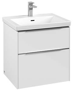 Villeroy und Boch Subway 3. 1930 vanity unit C57800VE 57.2x57.6x47.8cm, without LED / handle aluminum glossy, brilliant white