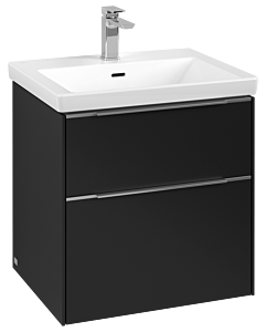 Villeroy und Boch Subway 3.0 Waschtisch-Unterschrank C57800VL 57,2x57,6x47,8cm, ohne LED/Griff Aluminium glänzend, volcano black