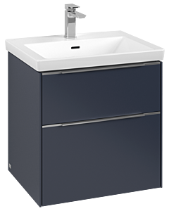 Villeroy und Boch Subway 3.0 Waschtisch-Unterschrank C57800VQ 57,2x57,6x47,8cm, ohne LED/Griff Aluminium glänzend, marine blue