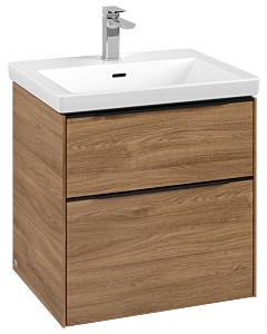 Villeroy und Boch Subway 3.0 Waschtisch-Unterschrank C57801RH 57,2x57,6x47,8cm, ohne LED/Griff Volcano black, kansas oak
