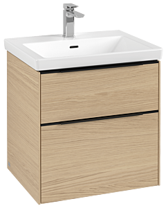 Villeroy und Boch Subway 3. 1930 vanity unit C57801VJ 57.2x57.6x47.8cm, without LED / handle Volcano black, nordic oak