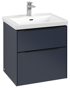 Villeroy und Boch Subway 3. 1930 vanity unit C57801VQ 57.2x57.6x47.8cm, without LED / handle Volcano black, marine blue