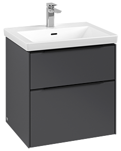 Villeroy und Boch Subway 3. 1930 vanity unit C57801VR 57.2x57.6x47.8cm, without LED / handle Volcano black, graphite