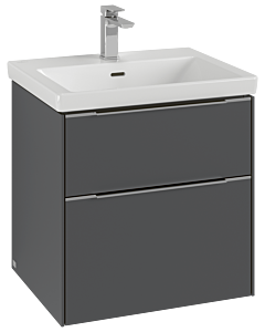 Villeroy und Boch Subway 3.0 Waschtisch-Unterschrank C57802VR 57,2x57,6x47,8cm, ohne LED/Griff monochrom, graphite
