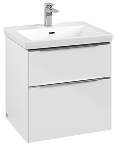 Villeroy und Boch Subway 3. 1930 vanity unit C578L0VE 57.2x57.6x47.8cm, with LED / handle aluminum glossy, brilliant white