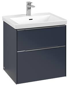 Villeroy und Boch Subway 3. 1930 vanity unit C578L0VQ 57.2x57.6x47.8cm, with LED / handle aluminum glossy, marine blue