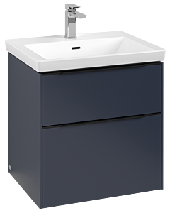 Villeroy und Boch Subway 3. 1930 vanity unit C578L1VQ 57.2x57.6x47.8cm, with LED / handle Volcano black, marine blue