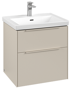Villeroy und Boch Subway 3.0 Waschtisch-Unterschrank C578L2VN 57,2x57,6x47,8cm, mit LED/Griff monochrom, cashmere grey