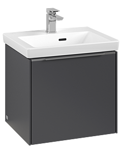 Villeroy und Boch Subway 3.0 Waschtisch-Unterschrank C580L0VR 47,3x42,9x40,75cm, mit LED/Griff Aluminium glänzend, graphite