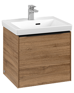 Villeroy und Boch Subway 3.0 Waschtisch-Unterschrank C580L1RH 47,3x42,9x40,75cm, mit LED/Griff Volcano black, kansas oak
