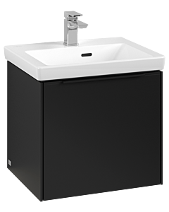 Villeroy und Boch Subway 3.0 Waschtisch-Unterschrank C580L1VL 47,3x42,9x40,75cm, mit LED/Griff Volcano black, volcano black