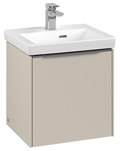 Villeroy und Boch Subway 3.0 Waschtisch-Unterschrank C58100VN 42,3x42,9x37,75cm, Schanier links/Griff Aluminium glänzend, cashmere grey