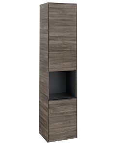 Villeroy und Boch Subway 3.0 Hochschrank C58801RK 40x171x36,2cm, Schanier links/Griff Volcano black, stone oak