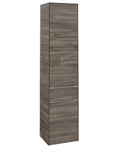 Villeroy und Boch Subway 3.0 Hochschrank C59100RK 40x171x36,2cm, Schanier rechts/Griff Aluminium glänzend, stone oak