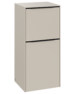 Villeroy und Boch Subway 3. 1930 side cabinet C59401VN 40x86x36.2cm, hinge left / handle Volcano black, cashmere gray