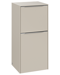 Villeroy und Boch Subway 3. 1930 side cabinet C59500VN 40x86x36.2cm, hinge right / handle aluminum glossy, cashmere gray