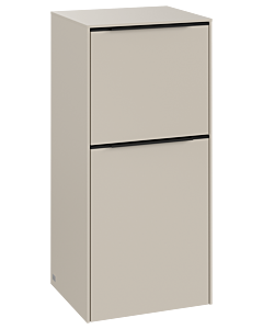 Villeroy und Boch Subway 3. 1930 side cabinet C59501VN 40x86x36.2cm, hinge right / handle Volcano black, cashmere gray
