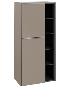 Villeroy und Boch Subway 3. 1930 center cabinet C59800VM 57.4x120x36.2cm, hinge left / handle aluminum glossy, taupe