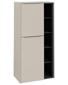 Villeroy und Boch Subway 3.0 Mittelschrank C59800VN 57,4x120x36,2cm, Schanier links/Griff Aluminium glänzend, cashmere grey