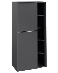 Villeroy und Boch Subway 3.0 Mittelschrank C59800VR 57,4x120x36,2cm, Schanier links/Griff Aluminium glänzend, graphite
