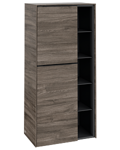Villeroy und Boch Subway 3.0 Mittelschrank C59801RK 57,4x120x36,2cm, Schanier links/Griff Volcano black, stone oak
