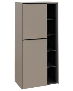 Villeroy und Boch Subway 3.0 Mittelschrank C59801VM 57,4x120x36,2cm, Schanier links/Griff Volcano black, taupe