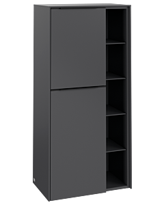 Villeroy und Boch Subway 3.0 Mittelschrank C59801VR 57,4x120x36,2cm, Schanier links/Griff Volcano black, graphite
