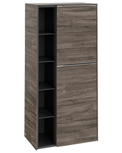 Villeroy und Boch Subway 3.0 Mittelschrank C59900RK 57,4x120x36,2cm, Schanier rechts/Griff Aluminium glänzend, stone oak