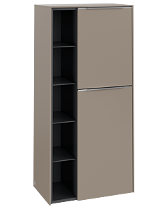 Villeroy und Boch Subway 3. 1930 center cabinet C59900VM 57.4x120x36.2cm, hinge right / handle aluminum glossy, taupe