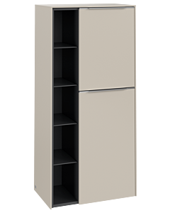 Villeroy und Boch Subway 3. 1930 center cupboard C59900VN 57.4x120x36.2cm, hinge right / handle aluminum glossy, cashmere gray