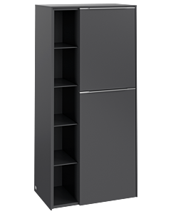 Villeroy und Boch Subway 3.0 Mittelschrank C59900VR 57,4x120x36,2cm, Schanier rechts/Griff Aluminium glänzend, graphite