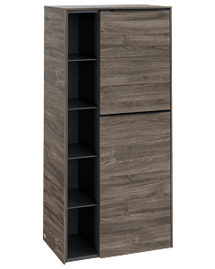 Villeroy und Boch Subway 3.0 Mittelschrank C59901RK 57,4x120x36,2cm, Schanier rechts/Griff Volcano black, stone oak