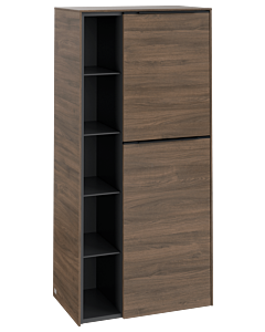 Villeroy und Boch Subway 3.0 Mittelschrank C59901VH 57,4x120x36,2cm, Schanier rechts/Griff Volcano black, arizona oak