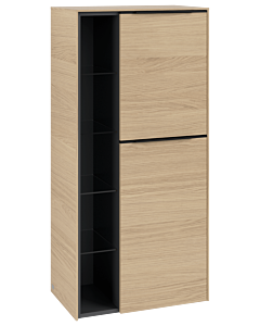 Villeroy und Boch Subway 3. 1930 C59901VJ 57.4x120x36.2cm, charnière droite / poignée Volcano black, chêne nordique