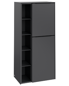 Villeroy und Boch Subway 3.0 Mittelschrank C59901VR 57,4x120x36,2cm, Schanier rechts/Griff Volcano black, graphite