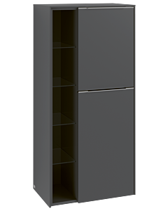 Villeroy und Boch Subway 3.0 Mittelschrank C59902VR 57,4x120x36,2cm, Schanier rechts/Griff monochrom, graphite