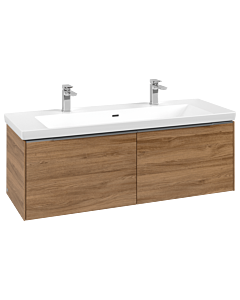 Villeroy und Boch Subway 3. 1930 vanity unit C60100RH 127.2x42.9x47.8cm, without LED / handle aluminum glossy, kansas oak
