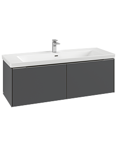 Villeroy und Boch Subway 3.0 Waschtisch-Unterschrank C60102VR 127,2x42,9x47,8cm, ohne LED/Griff monochrom, graphite