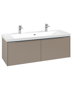 Villeroy und Boch Subway 3.0 Waschtisch-Unterschrank C601L0VM 127,2x42,9x47,8cm, mit LED/Griff Aluminium glänzend, taupe
