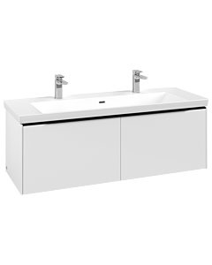 Villeroy und Boch Subway 3.0 Waschtisch-Unterschrank C601L1VF 127,2x42,9x47,8cm, mit LED/Griff Volcano black, pure white